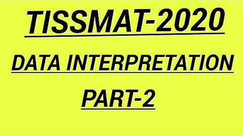 TISSMAT-2020 || DATA INTERPRETATION || PART-2
