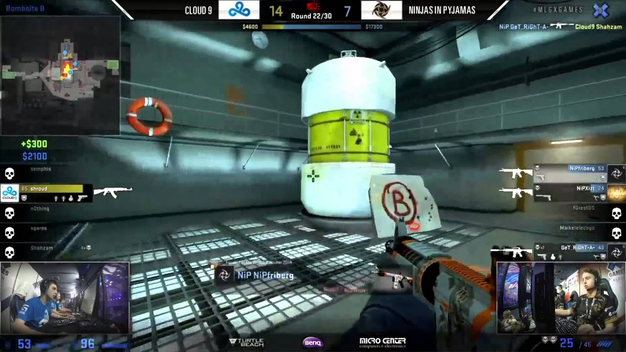 Insane round by Cloud9 and shroud with an 1v3 clutch against NiP