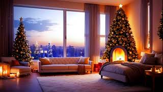 Новогодняя Елка И  Камин/Fireplace And Christmas Treeуют И Праздник Возле Ёлки.