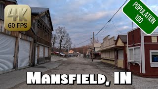 Driving Around Tiny Village Mansfield, IN in 4k Video