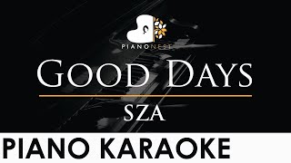 Video thumbnail of "SZA - Good Days - Slowed Down Piano Karaoke Instrumental Cover with Lyrics"