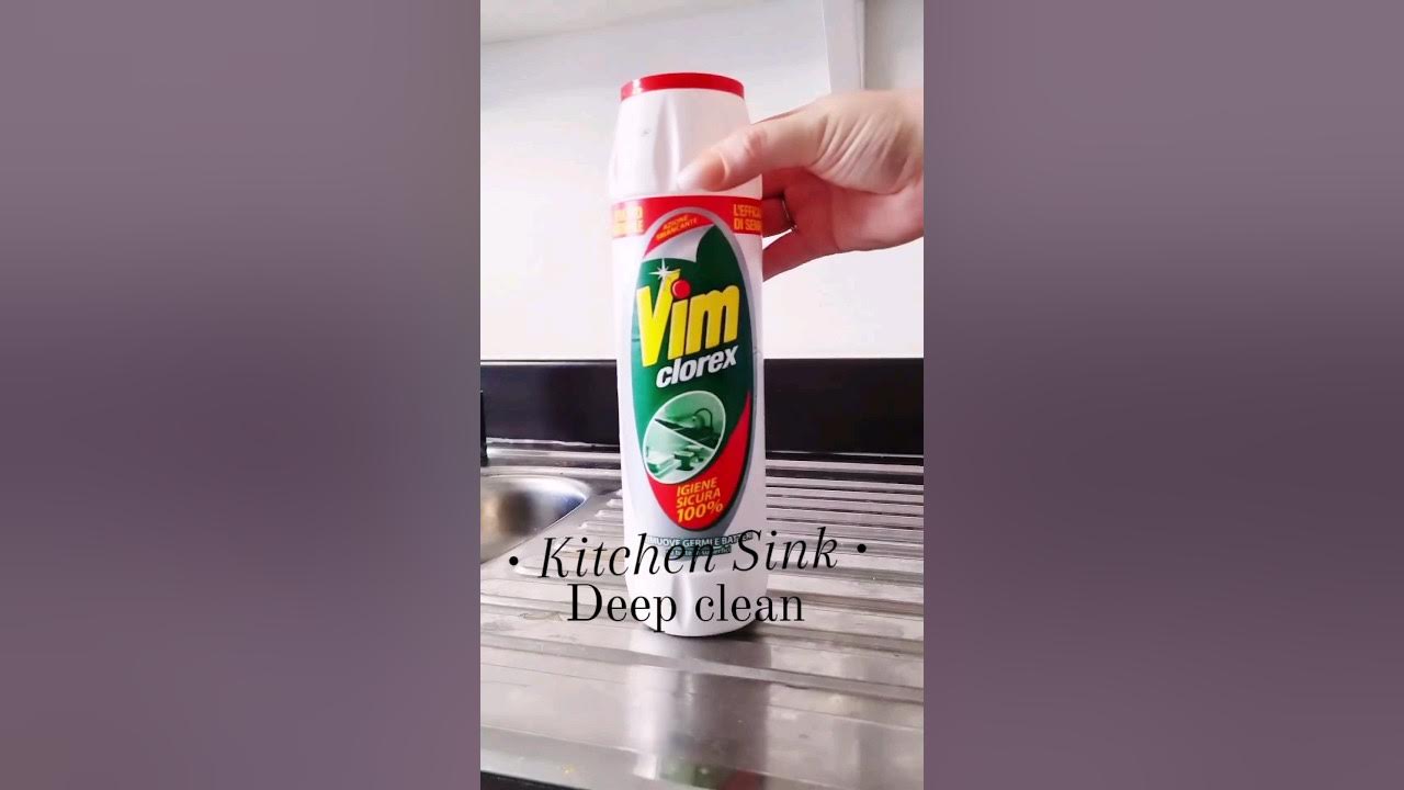 KITCHEN SINK DEEP CLEAN WITH VIM! #clean #cleaning #asmr #tips  #tipsandtricks #hack #asmrcleaning 