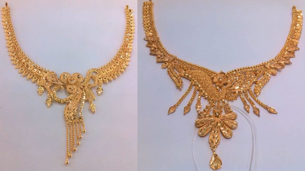 Latest Light Weight Gold Necklace designs | Simple gold necklace ...