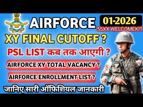 Airforce Final Cutoff 1 2026 Airforce Total Vacancy 01 2026 Airforce Welcome Kit 01 2026 Iaf