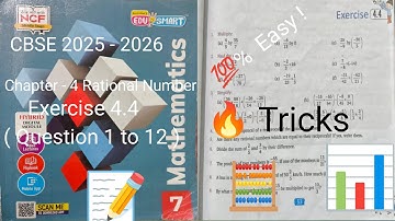 Class 7 Maths Chapter 4 | Rational Numbers | Exercise 4.4 (Q1 to Q12) |   CBSE Solution