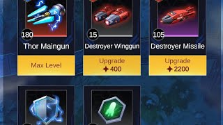 level 217-251 Endless: Thor Main Gun, Electrical Armor, Destroyer Wing Gun And Missles Wing Fightet
