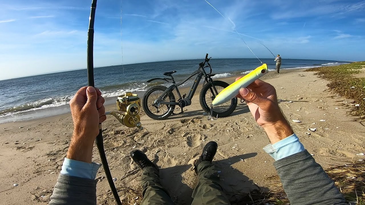 Bike Beach Ocean Surf Fishing!!! 