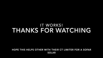 SOFAR SOLAR CT LIMITER INSTALL