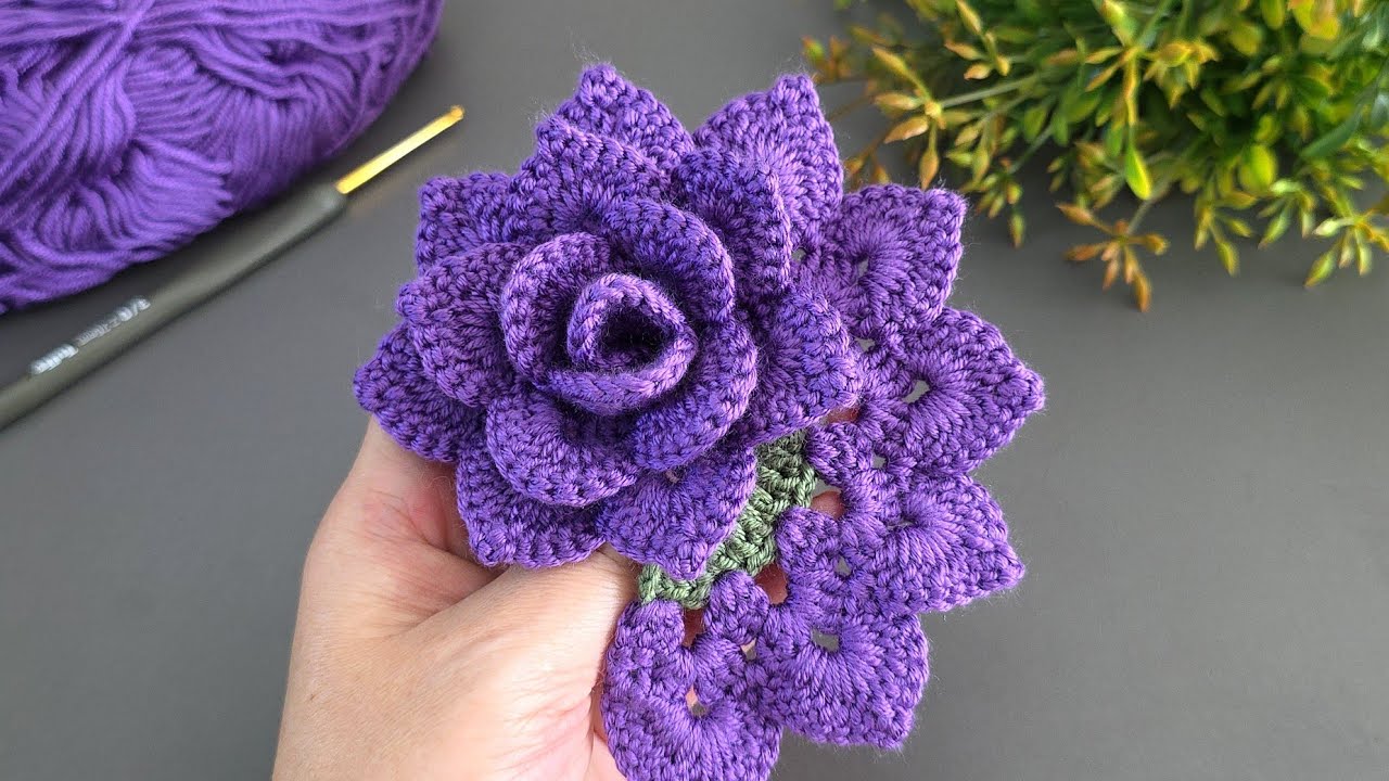 Woww!.. 🌺 Super Easy Rose Beginners.How to Crochet a Rose Step by Step, Quick and Easy?