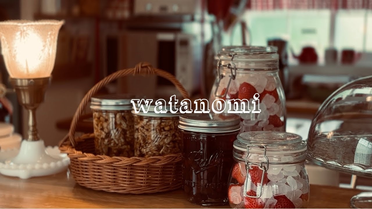 vlog暮らし｜明日が楽しみになる瓶詰め作りと愉快な犬猫たちとの暮らし｜酒辛さを抑えたラムレーズン｜いちごシロップ｜クルミのハチミツ漬け