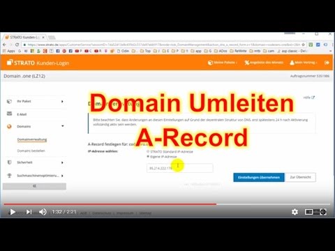 Web: Domain umleiten über A-Record  Strato United Hoster