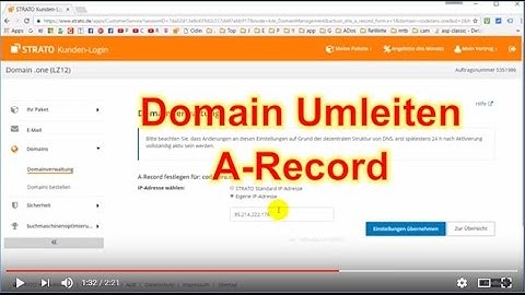 Web: Domain umleiten über A-Record  Strato United Hoster