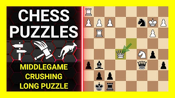 Chess Puzzles to Practice. Themes: Middlegame, Crushing, Long puzzle. Learn Chess