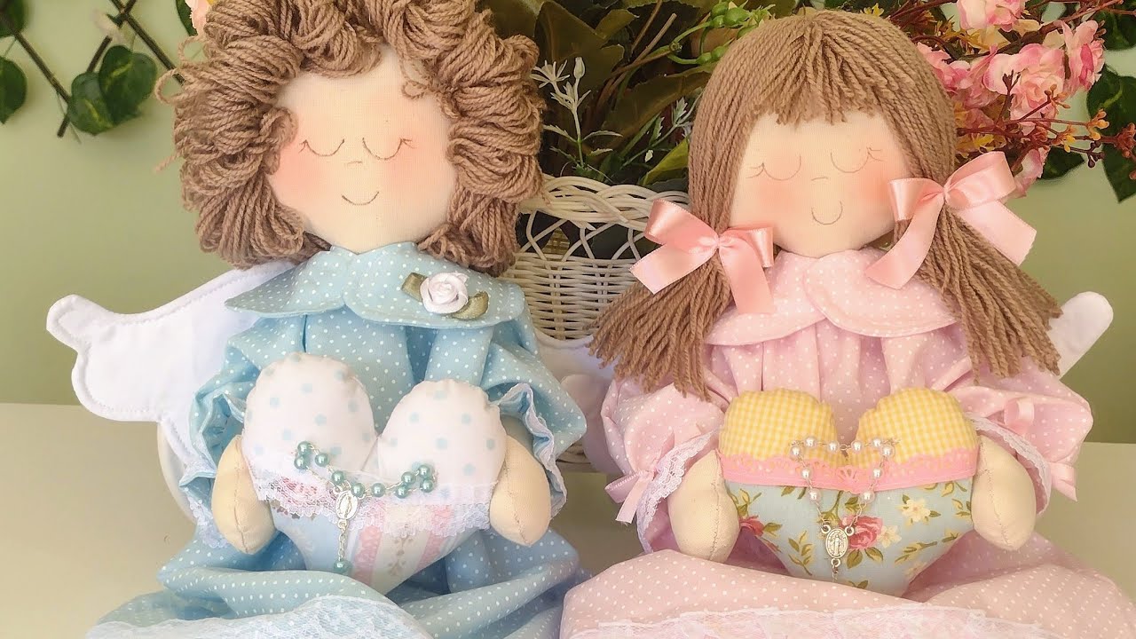 Faça lindos Anjinhos de pano. (PROJETO GRATUITO) Link dos moldes na descrição.