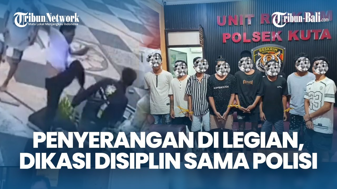 VIRAL Kekerasan Sekelompok Orang Menyerang di Legian, 8 Pelaku Penganiayaan Digiring ke Polsek Kuta!