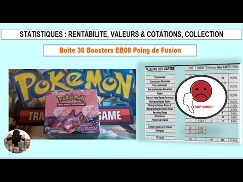 36 Pokemon EB08 Fusion Fist pastiprinātāju kastes atvēršanas analīze un rentabilitāte