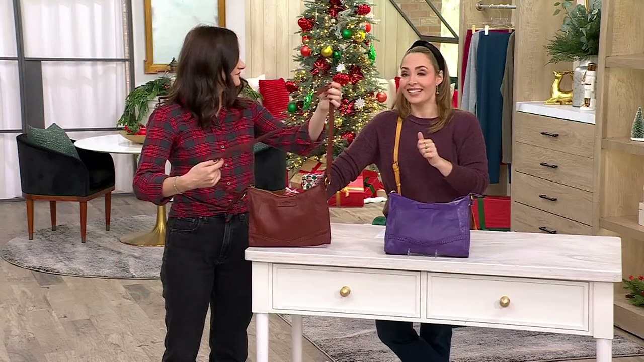 American Leather Co Greenwood Top Zip Leather Crossbody on QVC