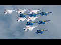 Air Force Thunderbirds and Navy Blue Angels Take Off and Flyovers, America Strong