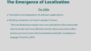 L10n tools &  workflows: Unit 1 - The History of Localization