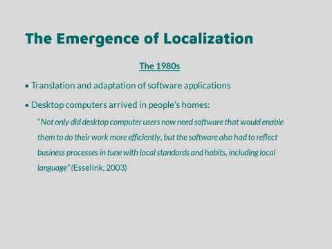 L10n tools &  workflows: Unit 1 - The History of Localization