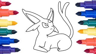 Pokemon drawing - Eevee evolutions - Espeon, Umbreon, Glaceon, Sylveon and Leafeon / ipad drawing
