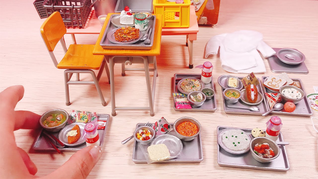 ReMent Mini Kitchen Toy Food Miniature School Lunch Meal Unboxing