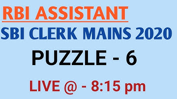 SBI CLERK MAINS & RBI ASSISTANT MAINS 2020 || SESSION -06 || REASONING ABILITY