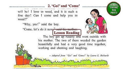 Go and Come, Unit 1.2, Lesson Reading, Std 3, English Balbharati, Maharashtra State Board