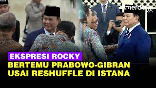Ekspresi Rocky Gerung Pegang Lengan Prabowo U0026 Gibran Usai Reshuffle Kabinet Di Istana