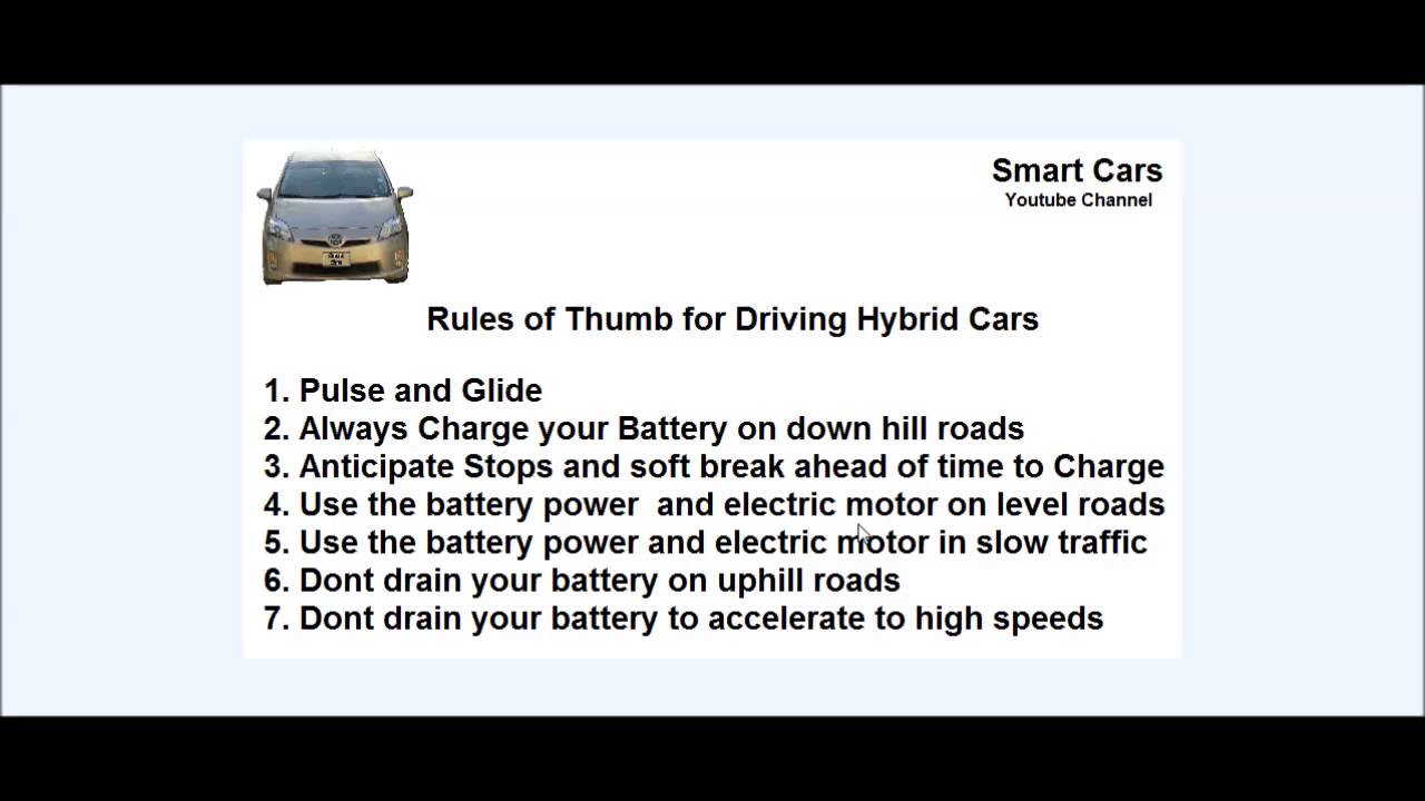 Rules of thumb for Driving Hybrid Cars - YouTube
