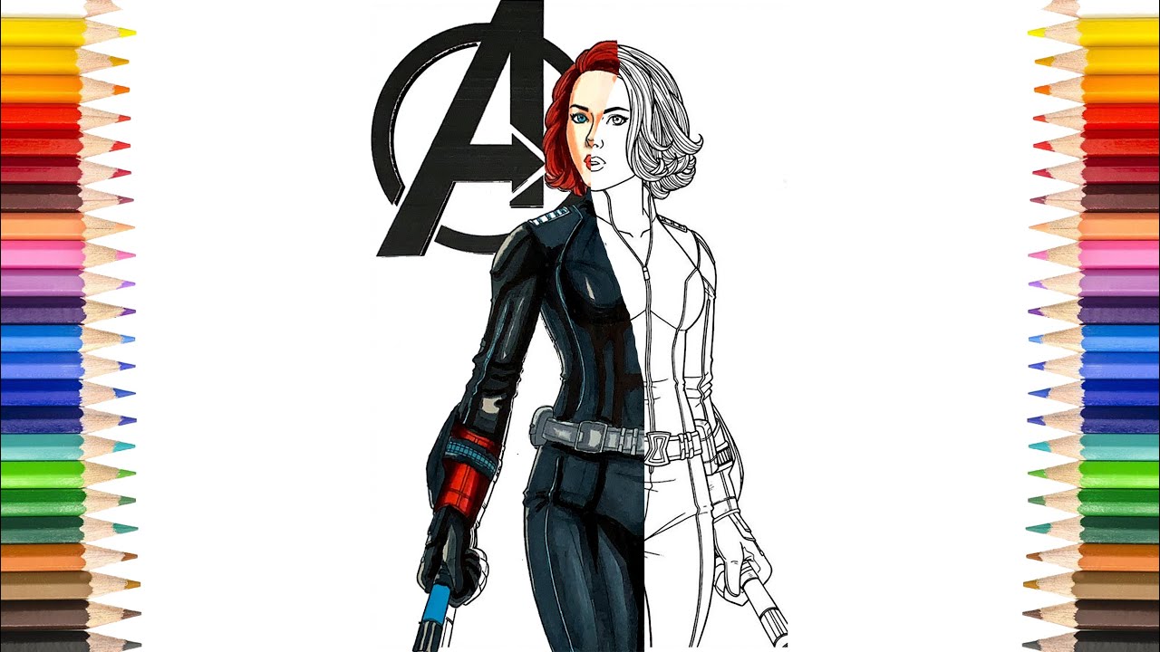 BLACK WIDOW Coloring Pages | Avengers Black Widow Coloring Pages - YouTube