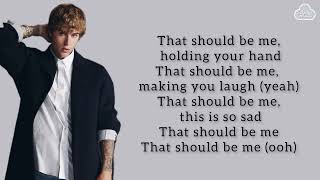 Video thumbnail of "JUSTIN BIEBER - That Should Be Me Lyrics"