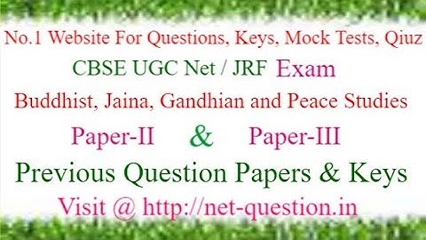 CBSE UGC NET Buddhist, Jaina, Gandhian and Peace Studies,Solved,Questions,Answer keys,Mock Test,Quiz
