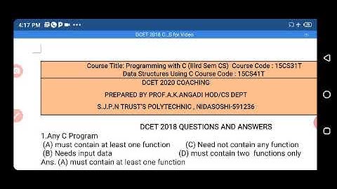 DCET 2018 Question Paper Solution :
