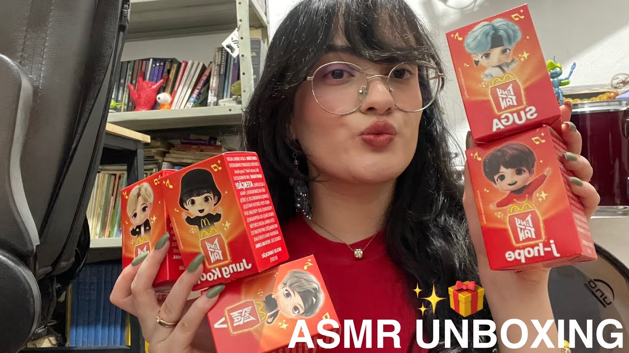ASMR Unboxing BTS TinyTAN x McDonald’s 🍟✨ Quem sai da caixinha? Teste sua intuição! 