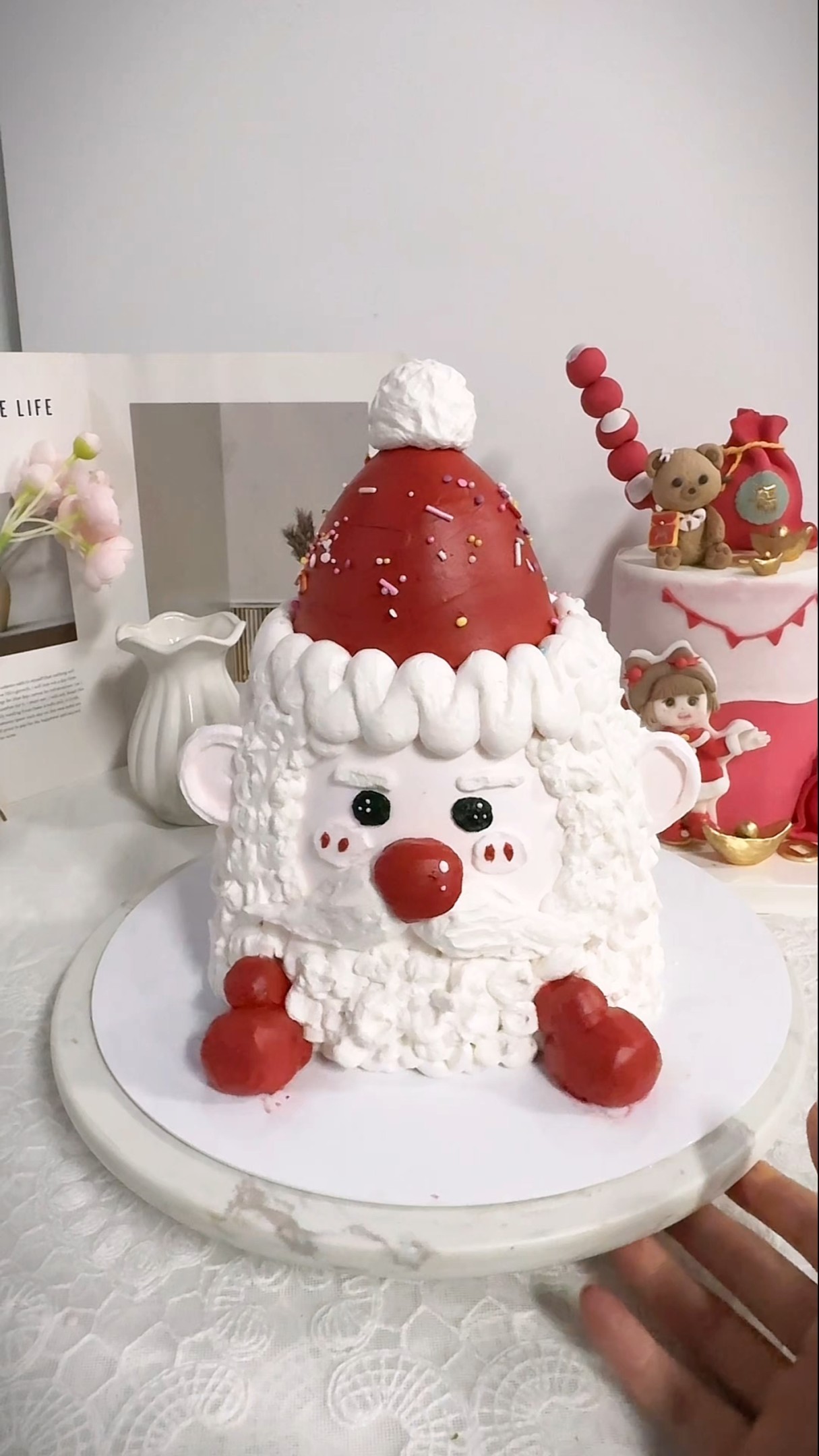 Christmas is coming soon~ Cartoon Cake Christmas Cake Santa Claus Tutorial Sharing Cake Tutorial