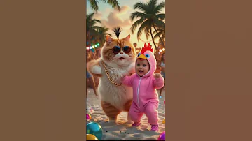 Cat Chubby And Baby Chicken Dance With Song القط تشوبي و البيبي الدجاجة يرقصن Cat Dance Song Fyp 