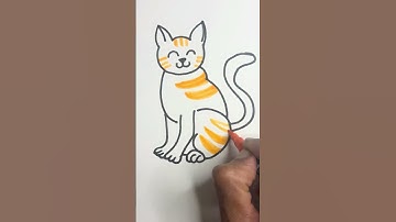 How to draw cute cat for beginners #cutedrawing #shortsfeed #shortstoday #shorts #art #cutecat