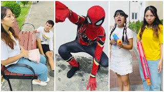 Nerf war battle and Spiderman 🕷😱🤣 #shorts Tiktok SNS vs SH