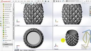 Geometric pattern vase for 3D printer in SolidWorks Ваза з геометричним візерунком