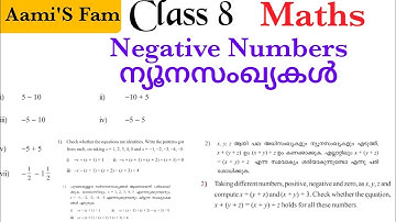 Class 8 Mathematics-Chapter 9 -Negative Numbers-Part 1