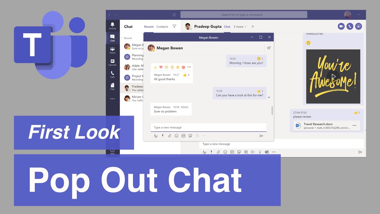 Microsoft Teams | Pop Chat - Look -