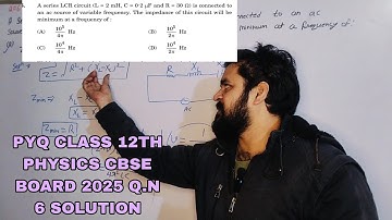 A series LCR circuit ( L = 2mH , C = 0.2mu*F and R = 30Omega ) PYQ CLASS 12 PHYSICS CBSE BOARD 2025
