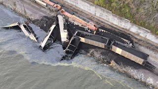 Train Crashes Into Barge