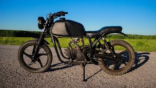 ЛЮТЫЙ МОТОЦИКЛ BMW R 110 CAFE RACER, САМОДЕЛЬНЫЙ КАСТОМ ИЗ АЛЬФЫ, ПЕРВЫЙ ВЫЕЗД, ПЕРЕДЕЛКА