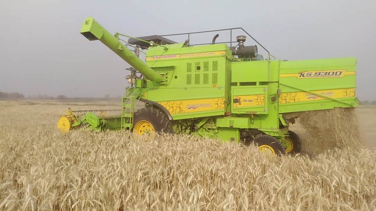 Ks 9300 combine harvester| wheat cutting 3rd hight gear check out the speed
