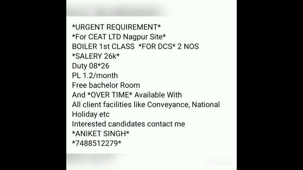 Boiler Operator job In Nagpur YouTube