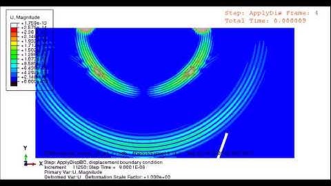 Wave Propagation Simulation ABAQUS - Inclined Crack