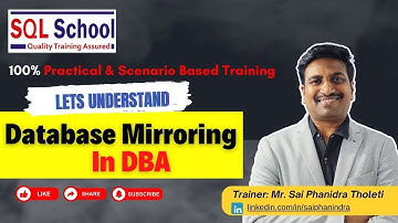 Database Mirroring in DBA Trainings from SQL School