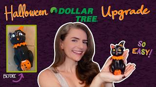Upgrading a Dollar Tree Halloween Figurine so EASY Craft with Me
